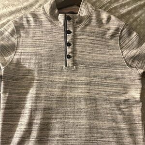 Relwen Men's Heather Gray French Terry Loopback Mock Neck Pullover Size L EUC